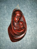 Mary with baby Jesus wax wall picture 9*15 cm