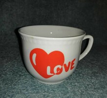 LOVE feliratú porcelán teás, capuccinós csésze, bögre (A12)