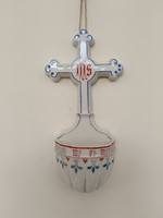Antik szenteltvíz tartó 19. század porcelán keresztény szenteltvíztartó 734 8528