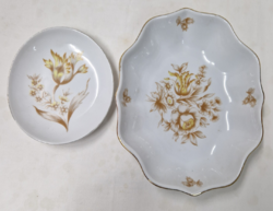 Hollóházi porcelán virágmintás tálkák vagy kínálók hibátlan állapotban együtt eladók