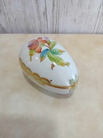 Herend porcelain egg-shaped bonbonnier with Victoria pattern