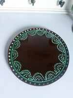 Beautifully colored, turquoise-decorated ceramic bowl plate with a diameter of 26 cm
