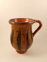 Folk striped ceramic bowl
