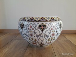 Old Zsolnay studio large basket with Persian pattern