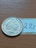 New Zealand new zealand 10 cents 2001 Maori mask, copper-nickel, ii. Elizabeth 22.