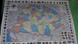 Stiefel countries of the Hungarian Holy Crown 1890/historical Hungary, Carpathian basin wooden slatted map