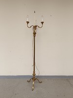 Antik állólámpa patinás réz öntvény lábú álló lámpa búra nélkül 724 8518