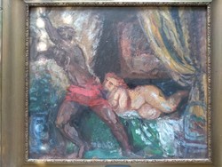 Hermann Lipót festmény mérete 63*71 cm az eredeti aranyozott kerettel