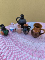 Mini ceramic jug, wall decoration 6 pieces for sale! 10 Cm