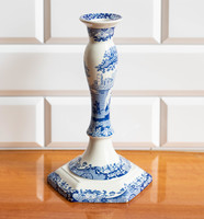 Spode porcelán / kerámia gyertyatartó - kék antikizáló mintával