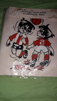 Retro 1970 approx. Hungarian small industry iron-on clothes sticker - funny football tale - unopened package 24x20 cm