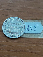 French Polynesia polynesia 1 franc 1986 i e o m, alu. 105.