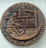 Győr Rábatex bronz vagy réz plakett  9,3 cm