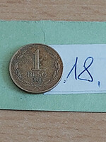 Chile 1 peso 1981 aluminum bronze bernardo o'higgins 18