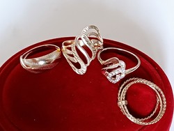 Női ezüst gyűrűk egyben, 4 darab