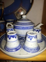 Rizsszemes keleti  4 sz PÁLINKÁS / SZAKÉS  KÉSZLET + TÁLCA- Art&Decoration