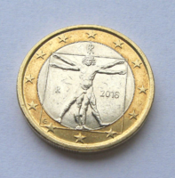 Olaszország – 1 Euro - 1 €  - 2016 – Vitruvius-tanulmány - Leonardo da Vinci
