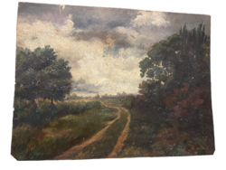 Brodszky Sándor( 1819-1901) : Erdei út olajkép