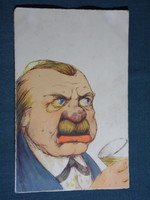 Postcard, postcard, artist, humor, fun, laughter, joke, graphic artist, wine flower, 1935