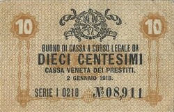 10 centesimi 1918 Olaszország Velence 2.