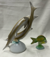 Raven House fish porcelain figurines are sold together in perfect condition