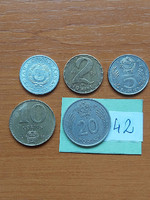 Hungarian People's Republic 1+2+5+10+20 HUF 1989 HUF line 5 pieces 42