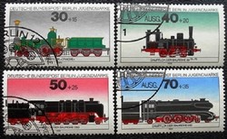 Bb488-91p / Germany - Berlin 1975 for youth : locomotives stamp set stamped