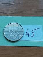 Netherlands 25 cents 1998 nickel, Queen Beatrix 45