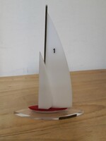 Balaton souvenir plexiglass sailing ship.