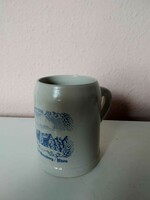 German 0.25 liter ceramic beer mug, klosterbrauerei kreuzberg rhön
