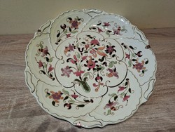 Zsolnay bowl/wall plate with floral pattern