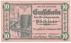 Austrian emergency money 10 heller 1920 3rd Edition
