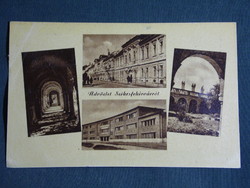 Képeslap, Postcard,Székesfehérvár,mozaik részletek,utca,vár,iskola, 1955