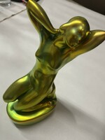 Zsolnai eozin vágyódás akt női szobor  figura, pajzspecsétes lány .25 cm
