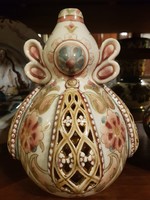 Zsolnay art nouveau decorative vase with family seal 20 cm