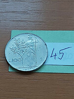 Italy 100 lira 1973, goddess Minerva, stainless steel 45