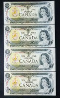 Kanada 4 x 1 Dollár 1973, UNC sorszámkövetők
