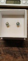 Tahitian pearl earrings with pearls 14 k