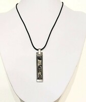 Fire enamel pendant with silicone chain!