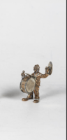 Silver miniature musical clown - with drum and cymbal