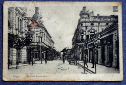 Pápa - Kossuth Lajos utca / üzletek  - antik fotó képeslap   1918