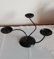 Candle holder, 3-prong wrought iron, in mint condition