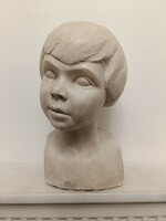 Antique terracotta child portrait bust statue signed 302 8632