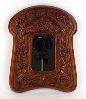 1Q840 antique carved Art Nouveau mirror wall mirror 27.5 X 22 cm