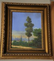 Ismeretlen festő (20.sz.közepe) : Táj magányos fával