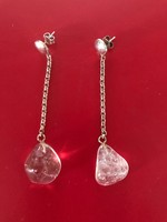 Particularly beautiful, custom-made, new, silver/ 925/ earrings. Length: 7 cm with rock crystal.