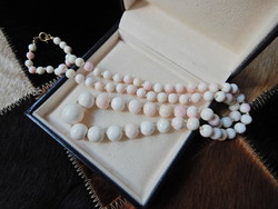 Antique long shell pearl string with gold-plated clasp﻿