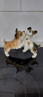 Pair of Ens German porcelain playing dogs