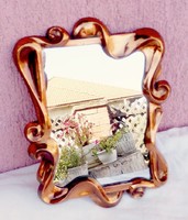 Wall mirror red copper in a neo-baroque style frame, I recommend it for rustic interior design