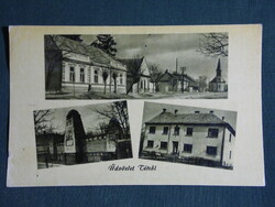 Postcard, stake, mosaic details, street church detail, monument, council house, 1955